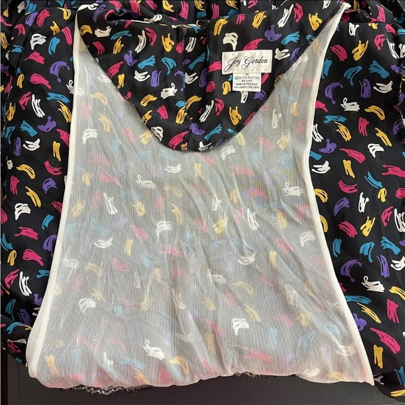 Vintage 80s Dress by Joy Gordon with Short Sleeves, Pleated skirt and Mod 80's - Picture 12 of 12